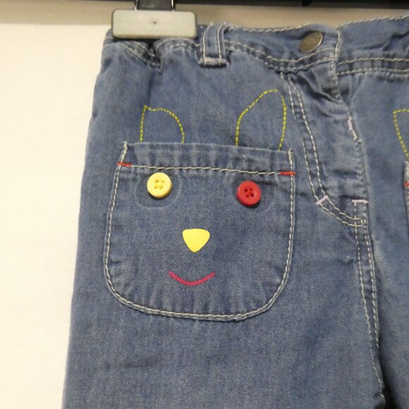 KIMBALOO | 24 months | Lined Blue Denim Jeans | Cute Bunny Pocket Detail Front - Picture 3 of 16
